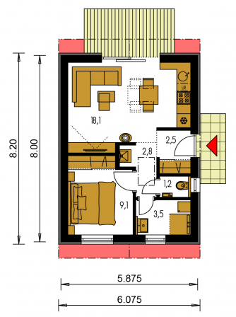 Image miroir | Plan de sol du rez-de-chaussée - MINI 1